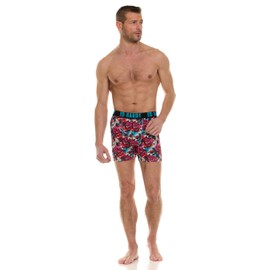 ED HARDY Mens Boxer Briefs 4 Pack, Soft Fabric, Pull On Closure, Machine Washable Comfortable Stretch Boxers with Octo-Skulls, Roses Solid Design, Small