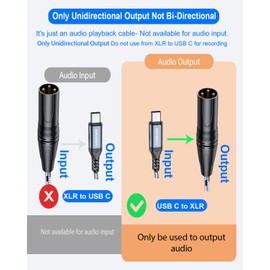 SNANSHI USB C to XLR Cable 6 ft, USB Type C to XLR Male Output Cable for Amplifier, Speaker, Mixer Console, etc(Not for Recording)