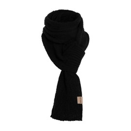 KNIT FACTORY - Haze Scarf - Knitted Scarf for Men and Women - Comfortable Scarf with Wool - Scarf with Simple Loop - Winter Scarf - High Quality, black