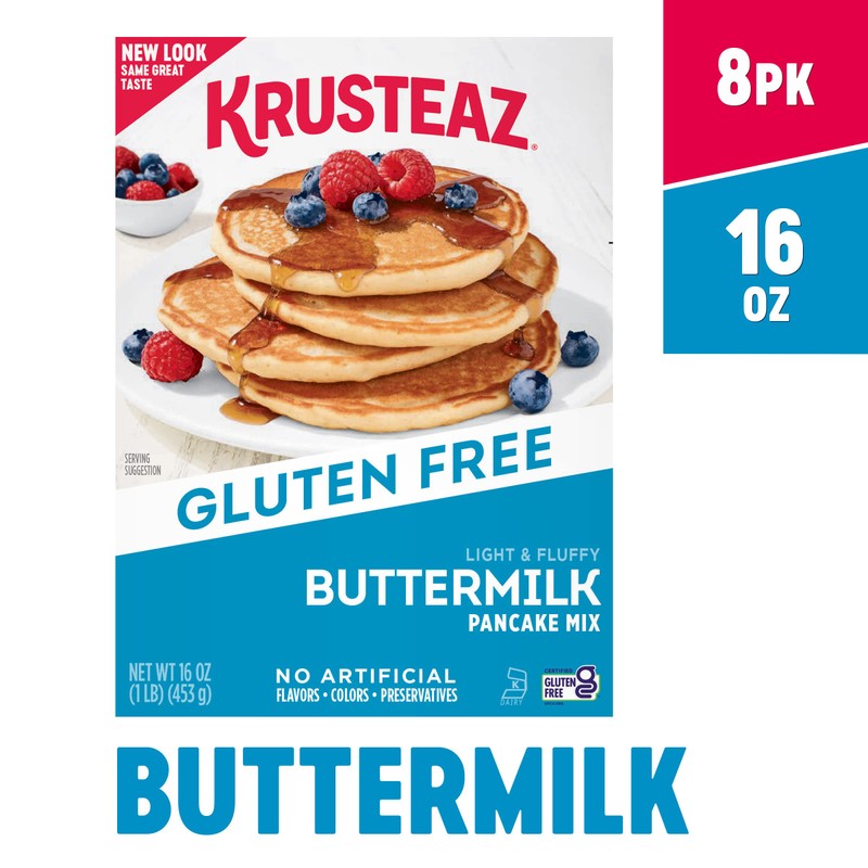 Krusteaz Gluten Free Buttermilk Pancake Mix, Light & Fluffy, 16