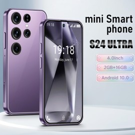 4G Mini Smartphone with 4.0 inch HD Screen for Kids, 2GB RAM and 16GB ROM, Android 10.0 OS, Dual SIM Dual Camera,WIFI/Bluetooth/Face Unlock (S24mini-Purple)