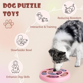 TRIGRAND Dog Puzzle Toys, Interactive Toy for Puppy IQ Stimulation & Anxiety Relief,Dog Enrichment Toy to Extended Eating Time,Washable,dog puzzle feeder for Puppy &Cats,Pink