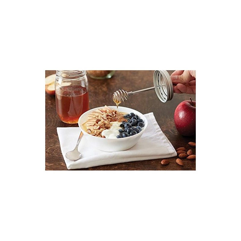 Jarware 82653 tapa de metal Mason Jar Honey Dipper, boca