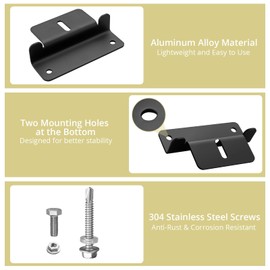 Anbte 16PCS Solar Panel Mounting Z Brackets, Aluminum Solar Panel Mounting Bracket 304 Stainless Steel Screws, Stable, Rust - Resistant, Easy Install for Roof, RV, Boat, Yacht, Black