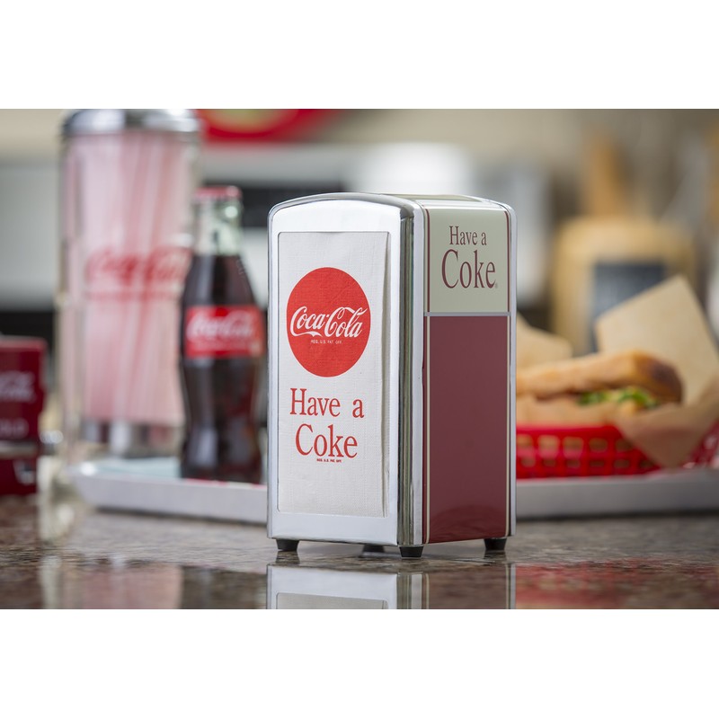 Tablecraft CC380 Coca-Cola Logo Printed Napkins (100 Pack), Red Paper