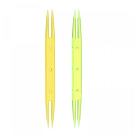 sourcing map 2pcs Weaving Knitting Shuttle 85x6.8x2.8mm Plastic Shuttles, for Lace-Making DIY Hand Craft Tool Knitting Arts Supplies, Yellow, Green