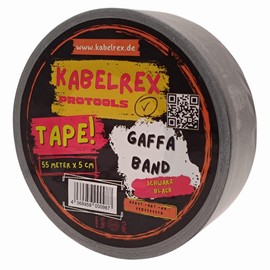 KABELREX Gaffer Tape Black 5 cm x 55 m Extra Strong & Residue-Free - 10% More Length than Standard - Matte PVC Tape Like Duct Tape for Stage, Household & DIY