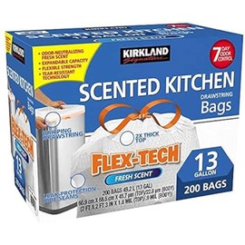 13-Gallon Scented Kitchen Trash Bags, 200-count (200-Pack)