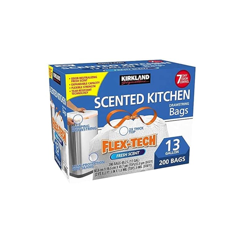 13-Gallon Scented Kitchen Trash Bags, 200-count (200-Pack)