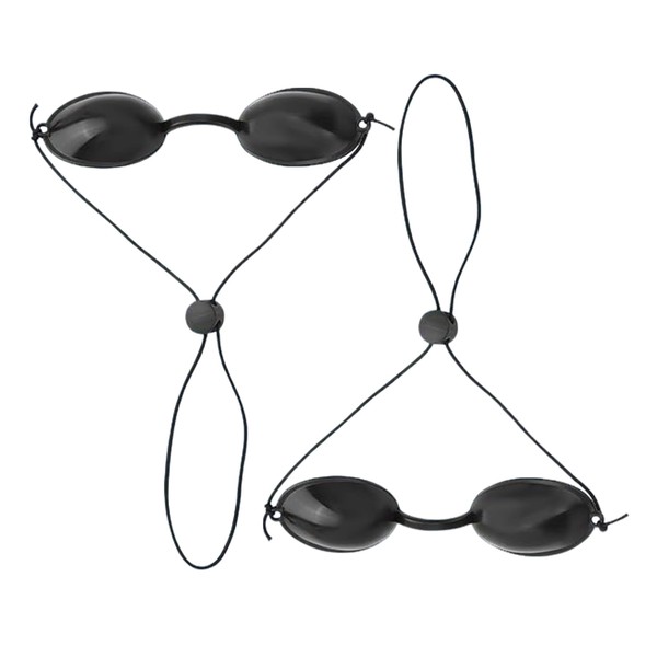 TRACOMPAN 2 Pairs Sunbed Eye Protection Goggles - Premium Black