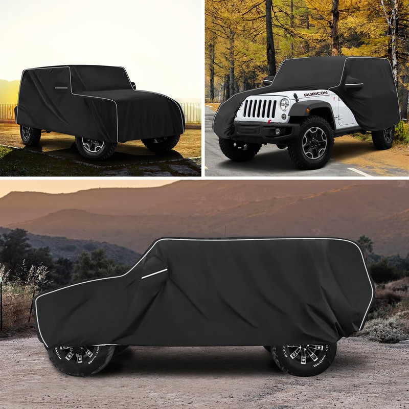 MAIKER Car Cover Waterproof All Weather Compatible with Jeep Wrangler