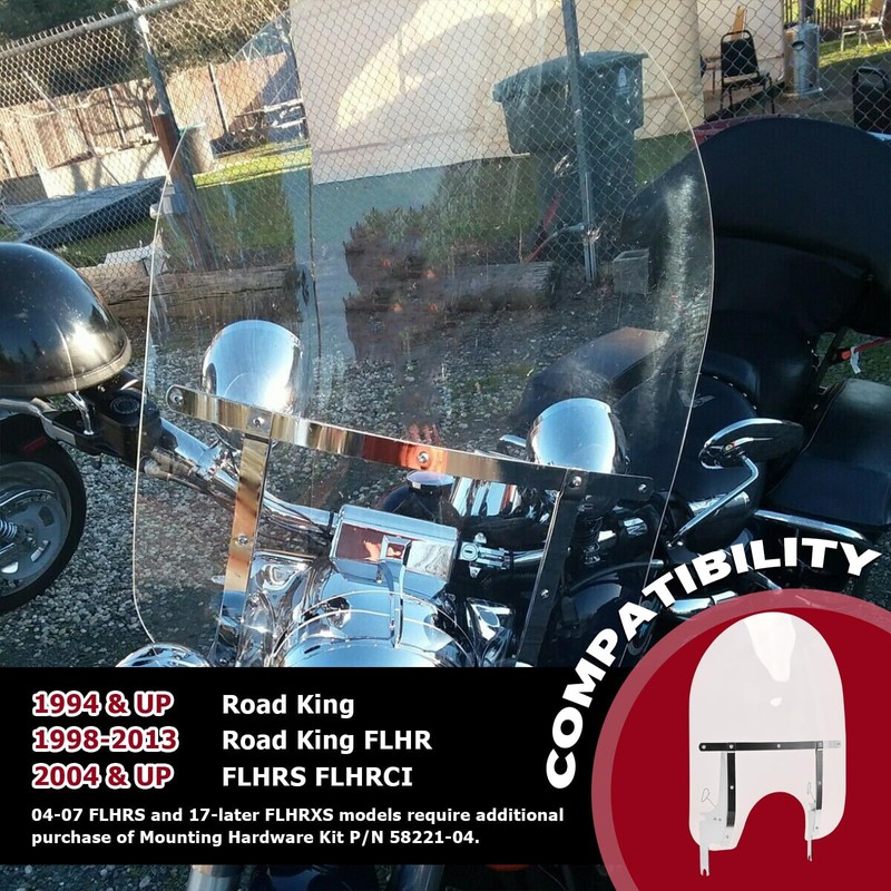 HECASA 29" x 22" Motorcycle Windshield Clear Windscreen Compatible With