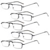 Eyekepper 5-Pack Stainless Steel Frame Half-eye Style Reading Glasses Readers