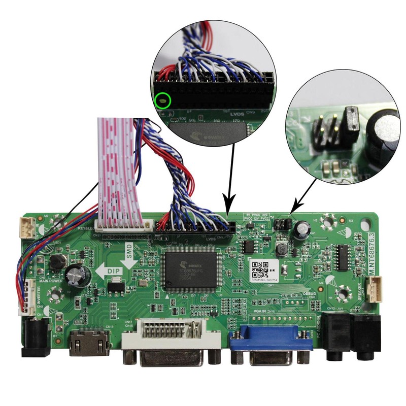 HDMI+VGA+DVI+Audio Input LCD Controller Board For HSD173UHW1 B156HW01 15.6" 17.3"