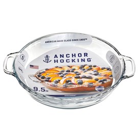 Anchor Hocking Oven Basics 9.5-Inch Deep Pie Plate, Clear, 1 Piece