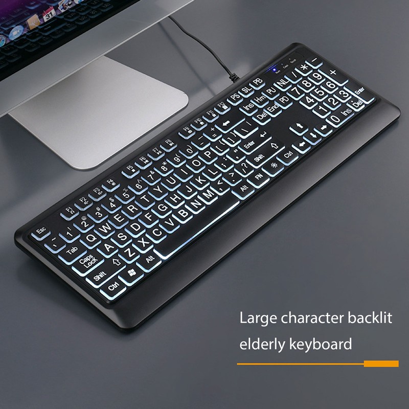 Large Print Keyboard Large Bold Letters 104 Keys Standard Full