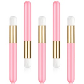5 Pieces Eyelash Shampoo Brush Nose Pores Deep Cleaning Brush Peel Off Blackhead Brush Remover Tool Eyelash Extension Cleaning Brush Cosmetic for Facial Cleansing, Pink