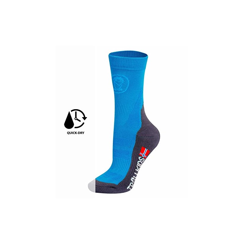 Trollkids Children's Half Height Hiking Socks Trekking Socks, mid-blue