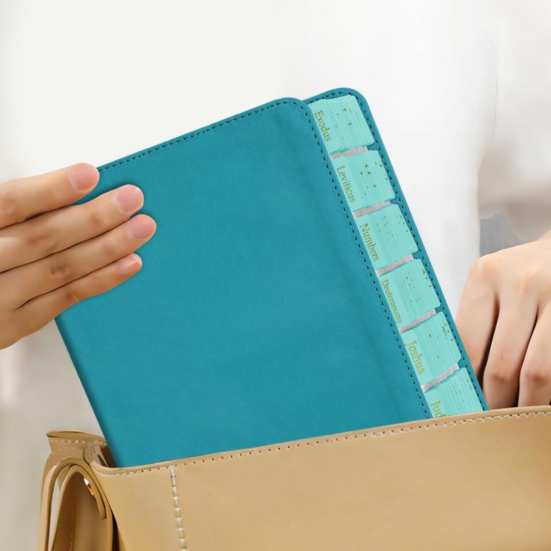 Lake Blue Leather Bible Tabs, Laminated Bible Tabs for Women