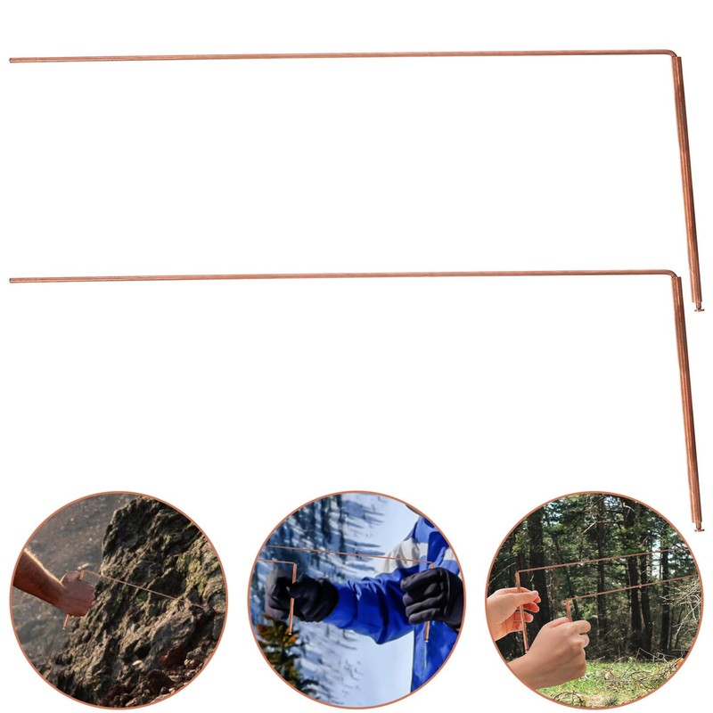 Yardwe Divining Rods 2Pcs Copper Dowsing Rod, Water Divining, Spirit,Detect