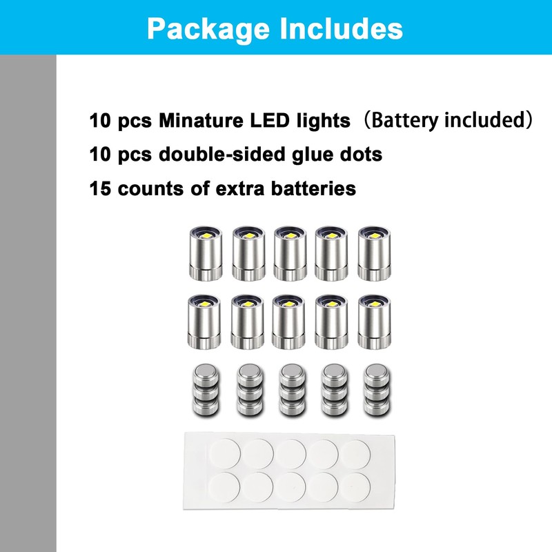 SUZEYAR 10 pcs Miniature Led Lights,Tiny Lights for Hand Craft/DIY,Miniature