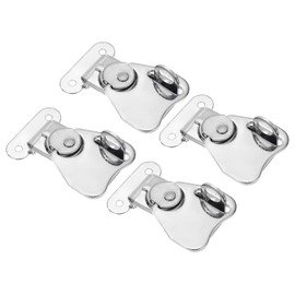 PATIKIL Spring Loaded Small Butterfly Twist Latch 2.4"x1.5", 4 Pack Steel Twist Latch and Keeper Toggle Clamp Metal Hardware for Case Box Chest Closure, Silver Tone