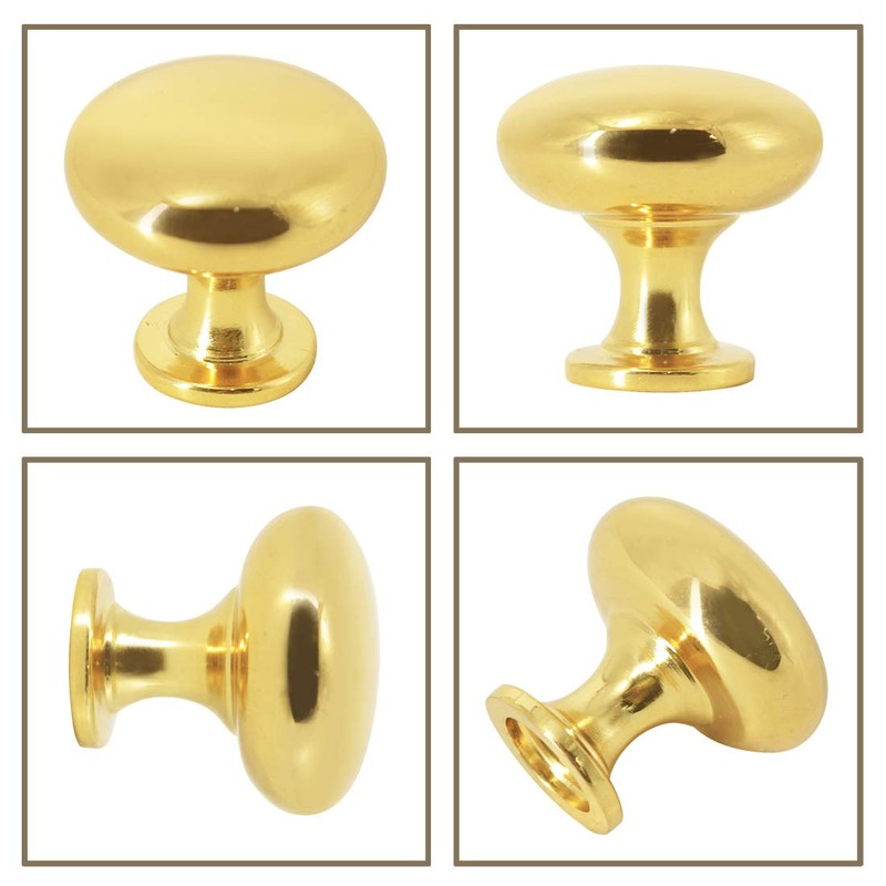 Probrico 10 Pack Kitchen Door Knobs Single Hole Gold Cabinet