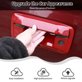 HTHE red Colorado Tailgate Door Handle Cover Trim Chevy Silverado GMC Sierra 2014-2017 for Chevy Colorado GMC Canyon 2014-2022 Carbon Fiber Exterior Accessories