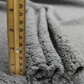 Texco Inc 1/4-inch Pile Sherpa Faux Fur Fabric-2 Yards, Charcoal