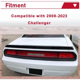 HECASA Rear Trunk Spoiler Wing Compatible with 2008-2023 Dodge Challenger ABS Unpainted Matte Black SRT Style