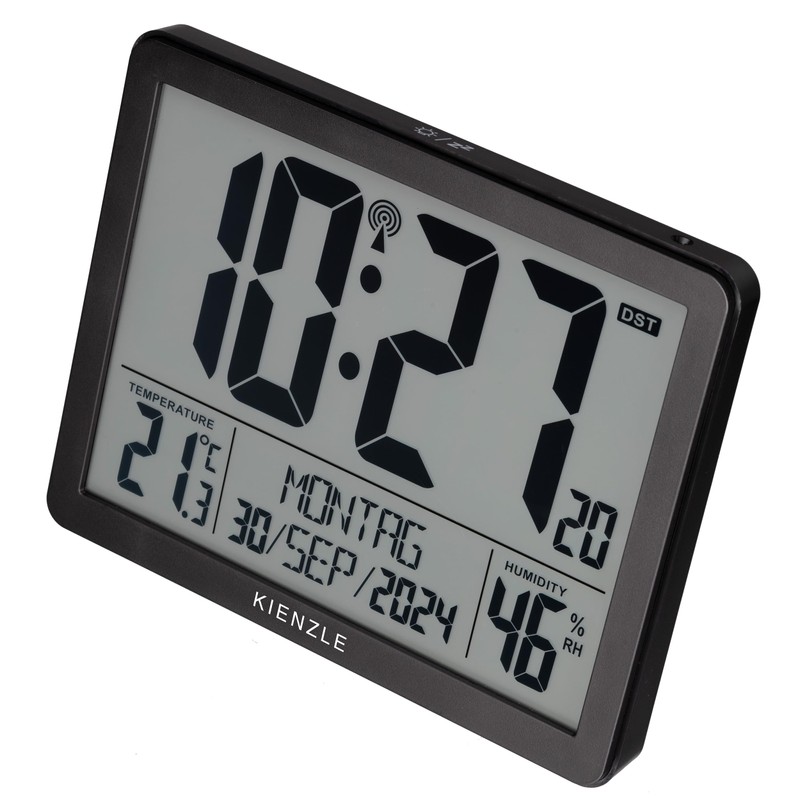 Kienzle Digital XXL Radio-Controlled Alarm Clock with Large Display, Temperature