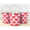 Greenbrier 3pc VALENTINE HEARTS Mini Tin Bucket Pail LOT/SET of