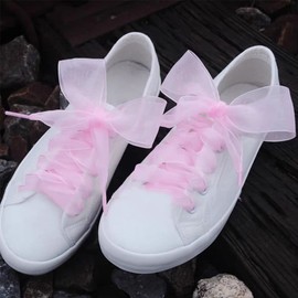 ZUYYON 6 Pair Shoelaces Soft Casual Flat Satin Ribbon Shoelace for Women Sneaker Shoestrings, 43.3In Long 4cm Wide(Classic Colors)