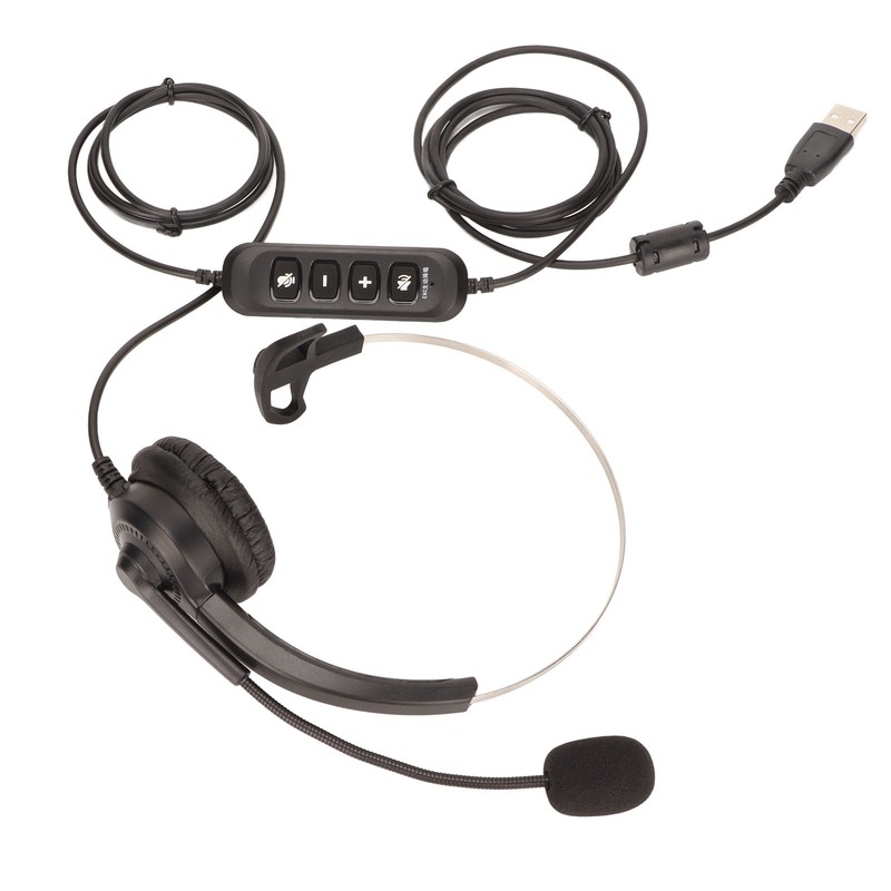 USB Business Headset Noise Reduction Single Sided Ear Headphone Supports