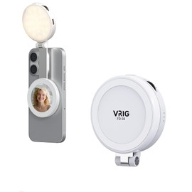 VRIG Magnetic Selfies Light, LED Fill Light Compatible with Mag-Safe,Portable 360° LED Selfie Ring Fill Light with Mirror for Selfies/Photography/TikTok/Zoom Calls/Video Conference, White