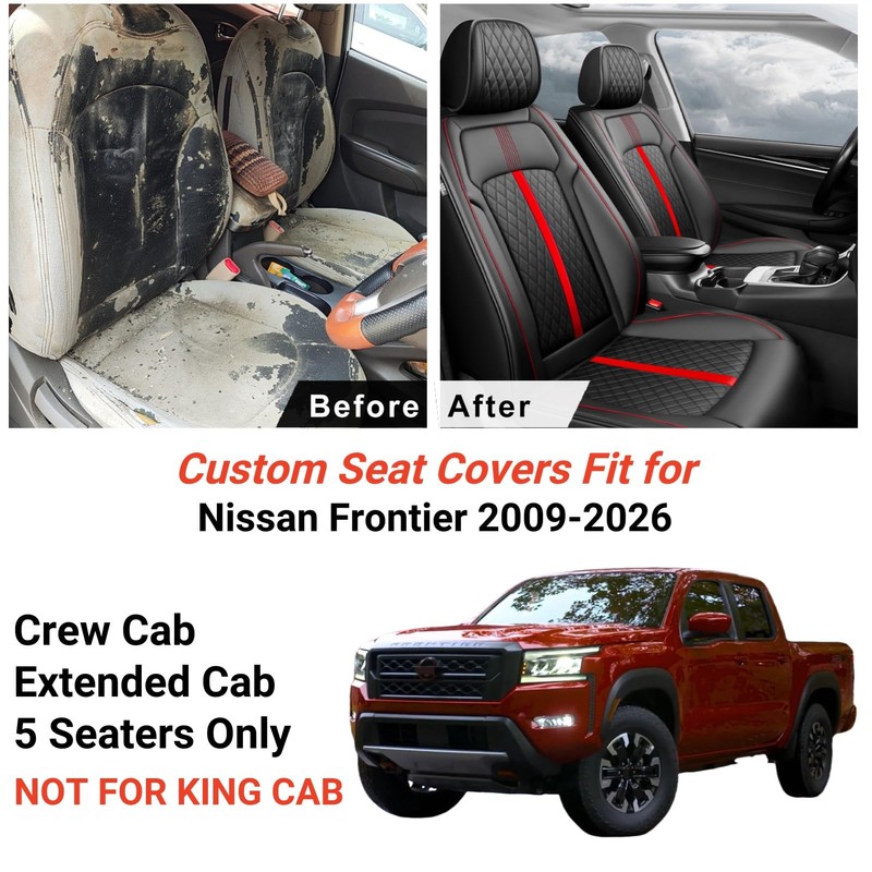 FiveFox Fit Frontier Car Seat Covers (Front Pair) for Select