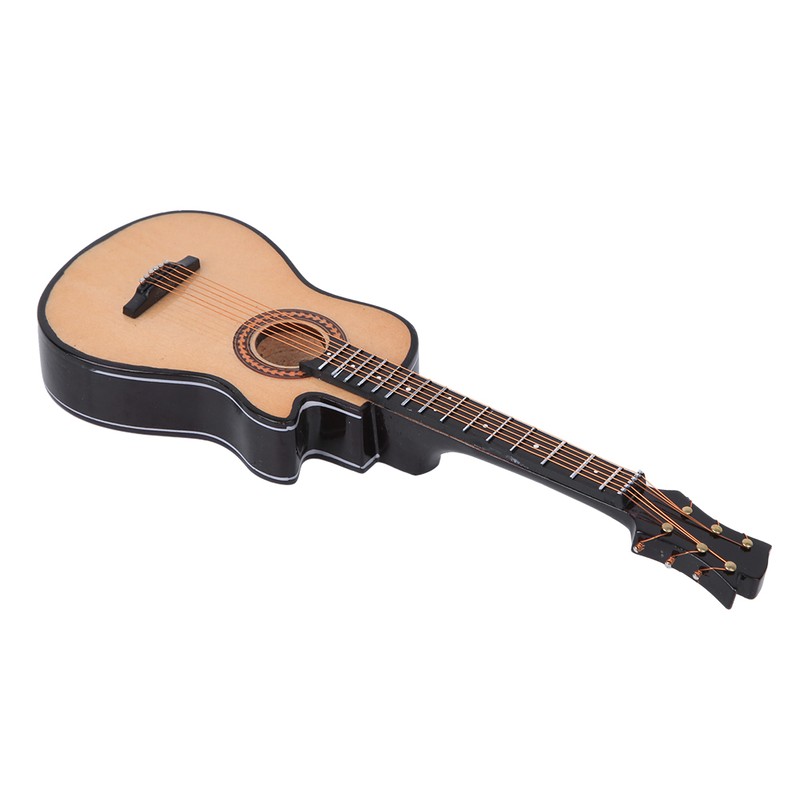Miniature Acoustic Classical Guitar Model Mini Wooden Guitar Desktop Decoration