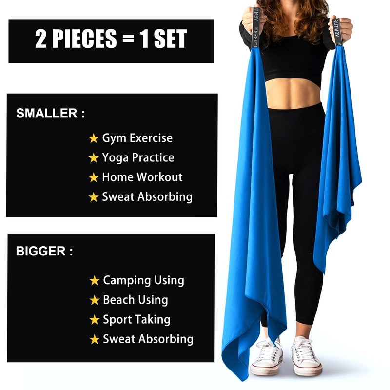 MODY RODY 2 Pack Absorbent Gym Towels for Working Out