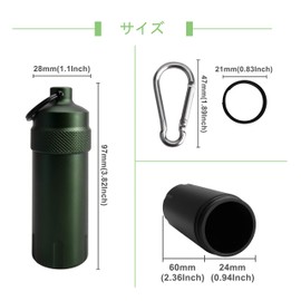 TEMLUM Portable Ashtray, Stainless Steel, Odorless, Butt Holder, Stylish, Waterproof, Key Holder, Convenient to Carry, Includes Key Ring and Carabiner (Black)
