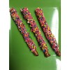 Chocolate Covered Pretzel Rods Rainbow Sprinkles Theme 16 Pieces