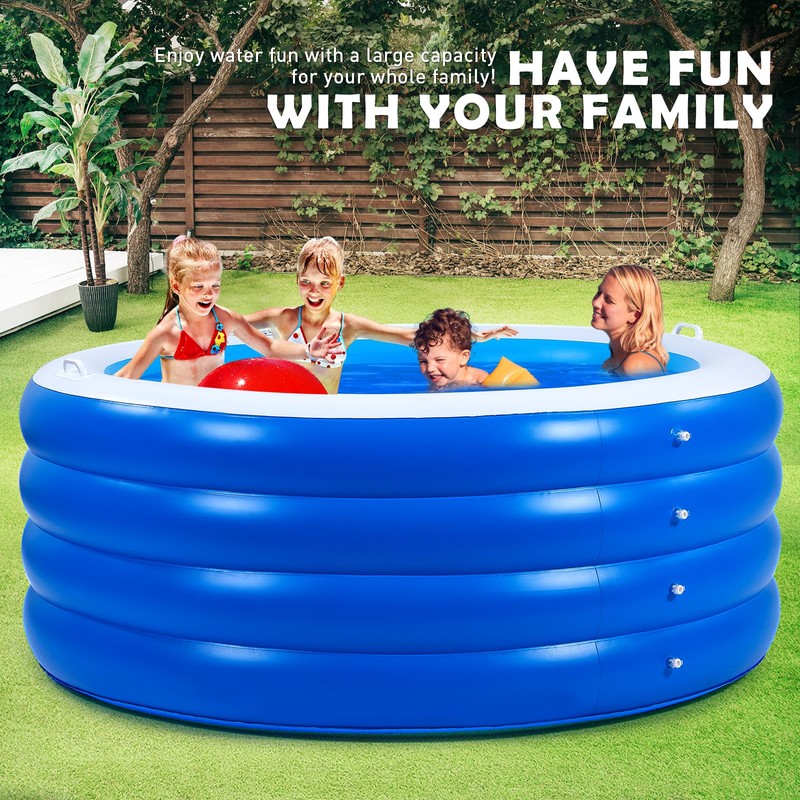 Biange Blow Up Pool, 72" X 30" Round Inflatable Swimming