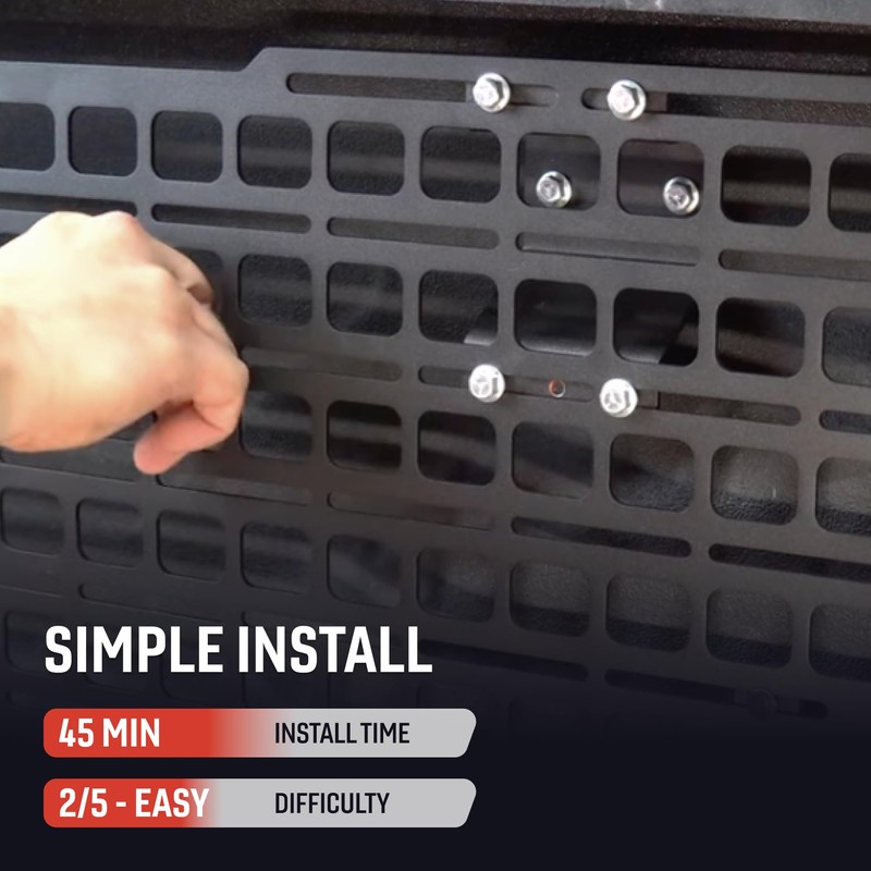 BuiltRight Industries Passenger Side Front Bedside MOLLE Panel Rack System