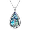 Ladytree 925 Sterling Silver Teardrop Tree of Life Necklaces for