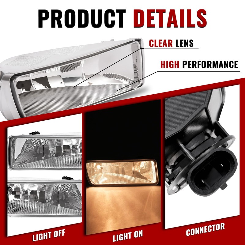 HECASA Fog Light Pair Compatible with 2006-2010 Ford Explorer/Explorer Sport