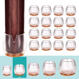 MelonBoat Chair Leg Feet Wood Floor Protectors Set, Furniture Felt Pads, Round 5/8 to 7/8 inch (Clear 16 Pack)