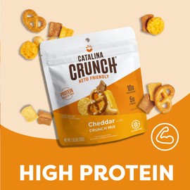 Catalina Crunch Mix Cheddar Protein Snack Mix | Grab & Go, Low Carb, Protein Snacks, Keto Friendly 1.85 oz (Pack Of 12)