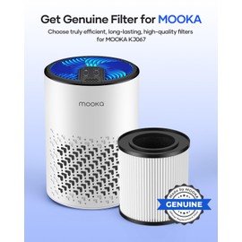 MOOKA Genuine KJ067L Air Filter Replacement, KJ067L Air Purifier Filters, 3-in-1 High-Efficiency Activated Carbon for Wildfire, Pet Dander, Smoke, Odor, Dust, 2 Pack