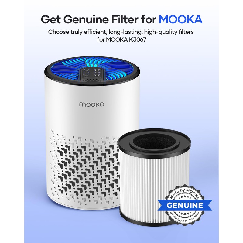 MOOKA Genuine KJ067L Air Filter Replacement, KJ067L Air Purifier Filters,