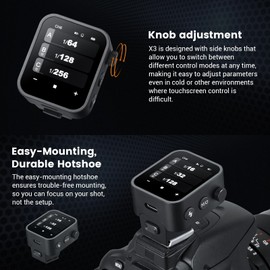 Godox X3S X3-S TTL Wireless Flash Trigger for Sony Camera, Touchscreen Flash Trigger Transmitter, 1/8000s HSS, Built-in Battery with USB-C Charge, Metal Hotshoe Compatible with Sony A7RIII A7IV A7RII