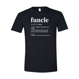 ElixirStreet Funcle T-Shirt - Funny Uncle Shirt - Funcle Definition Shirt - Favorite Uncle Shirt - Father's Day Gift Idea - Like a Dad Defination (M, Black)